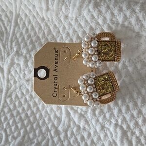 Fancy Gold Beer Dangle Earrings